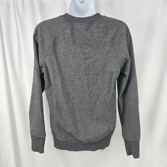 Lululemon Scuba Crew Pullover sweatshirt Heathered Speckled Black Grey size 4 - Picture 2 of 5